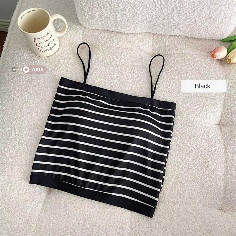 Áo Ba Lỗ Không Tay Áo Yếm Bé Gái, Đệm, Phong Cách Thường Ngày Dây Đeo Mỏng, Lưng Đẹp, Thoải Mái Và Thoáng Khí, Thích Hợp Cho Thể Thao, Áo Ngắn, Cho Trang Phục Nữ Mùa Hè Top Voi 4
