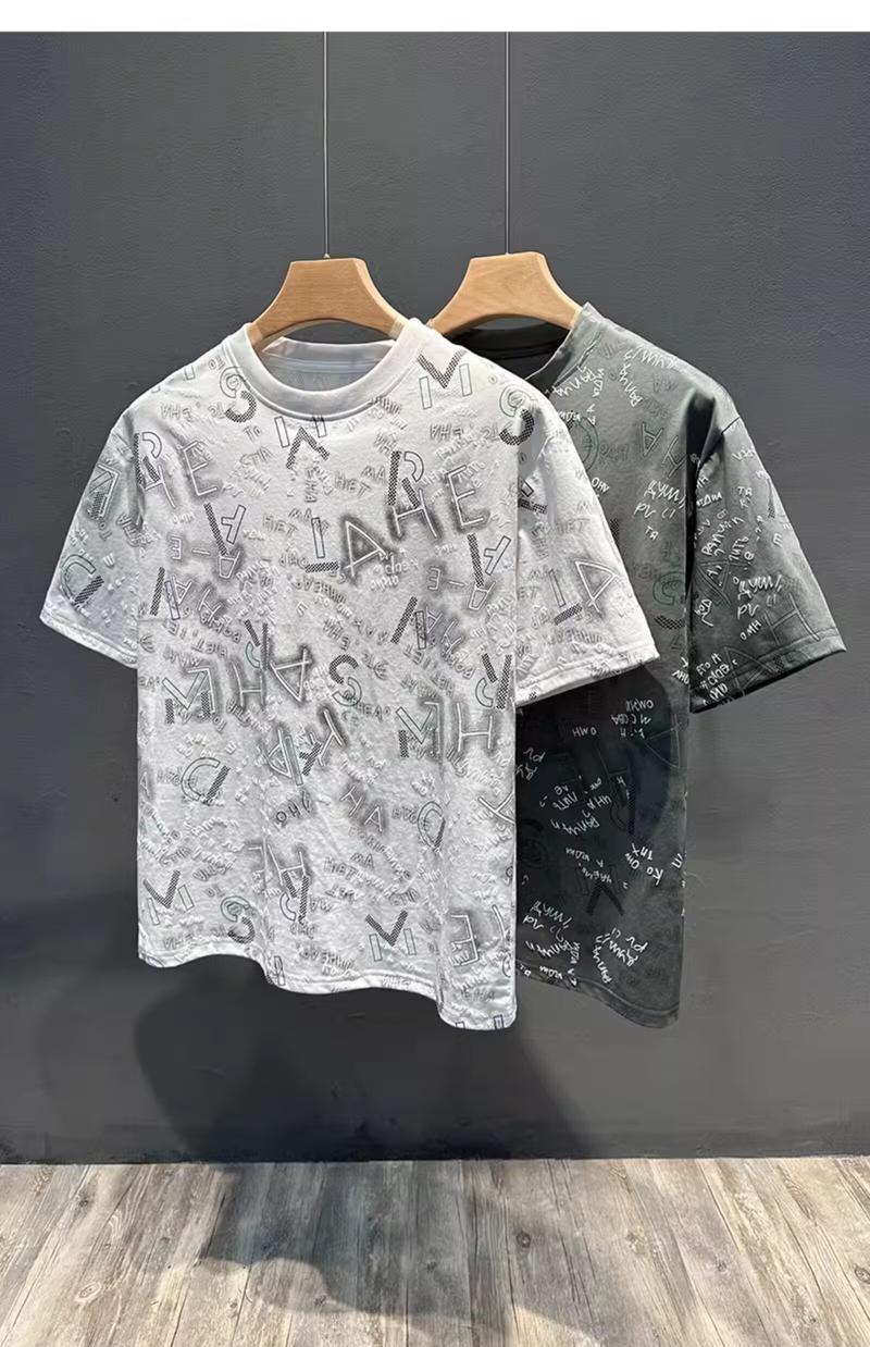Product Introduction of Áo Thun ngắn Tay Thương Hiệu Thời Trang Nam, Dáng Rộng Vừa Vặn, Tay Lửng Áo, Hàng Mới Về 2024, Thời Trang Người Nổi Tiếng Trên Internet, Phong Cách Ins, Áo In Đơn Giản Menswear Cổ Tròn 6