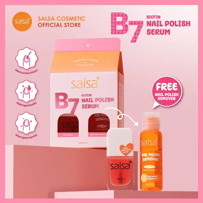 SALSA B7 Biotin Nail Polish Serum 15ml - Serum Vitamin Kuku Rusak Rapuh Nail Treatment Penumbuh & Perawatan 5