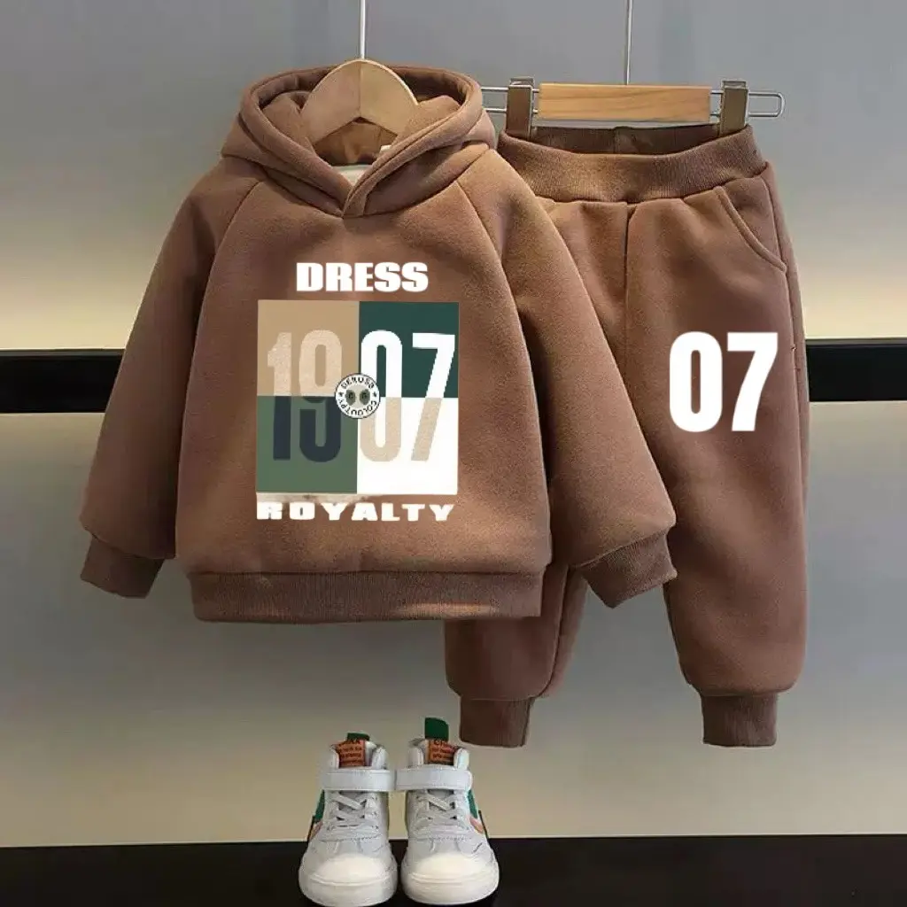 Bộ Nỉ  1807 Thu Đông Có Mũ  cho Bé Trai Và Gái Dễ Thương size 9 - 45kg Chất Nỉ Ấm Áp Cho Mùa Đông . quần áo
