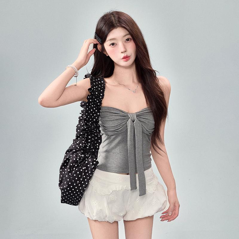  Áo Ống Nữ Dáng Ôm Cúp Ngực PINKSTORE29 Kiểu Dây Xoắn Thắt Nơ A51512 