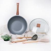 Gambar Kanahome - Kai Wok Pan / Wajan Marble Induksi Anti Lengket 26cm with Lid dari Kanahome-id Kab. Bandung 5 Tokopedia