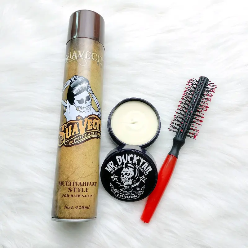 Combo gôm xịt và sáp vuốt tóc  mrduck hương thơm giữ nếp tốt Pomade 2