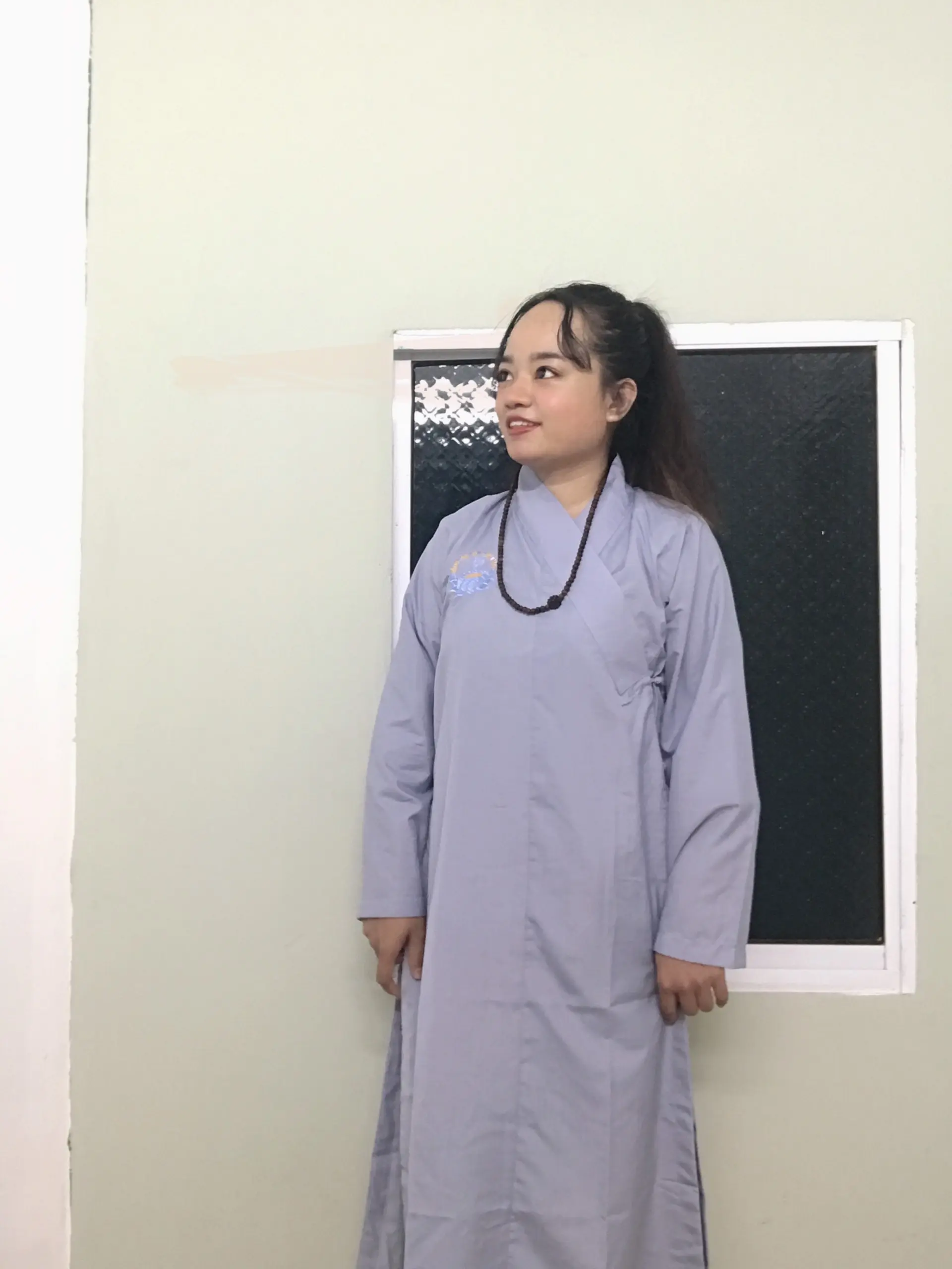 Áo tràng lam kate thêu ĐHP