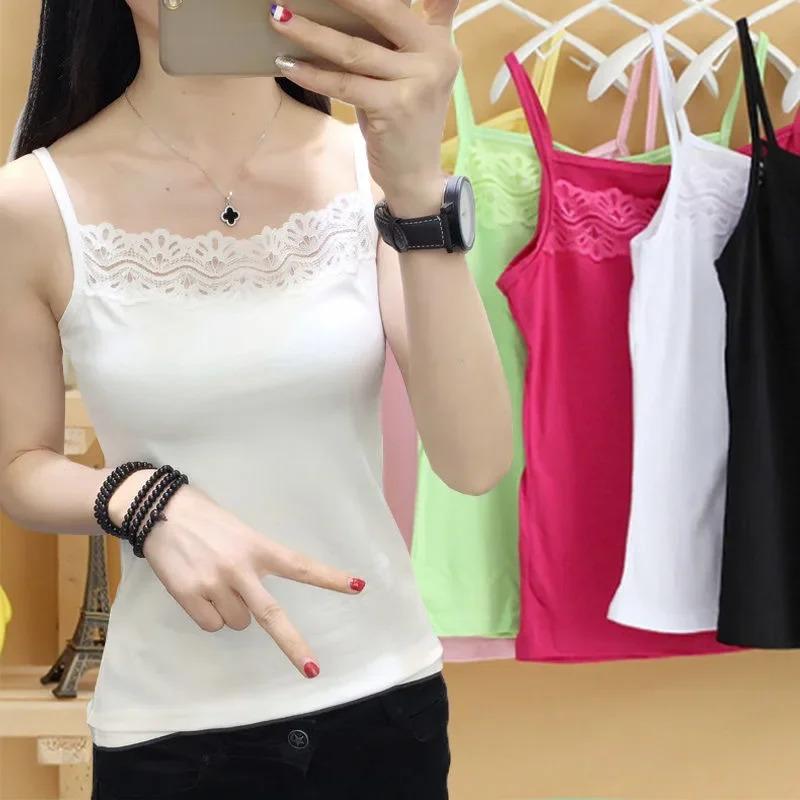Product Introduction of Inner Layer Vest Autumn Lace Camisole Women Summer Versatile Base Shirt Feminine Outerwear Camisole Lingerie 1