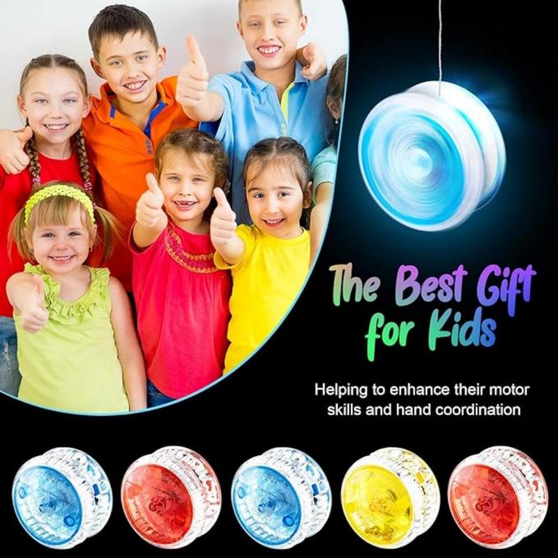 Light Up Yo Yo Ball Bulk, 3 Counts LED Responsive Ball, Colorful Plastic Responsive Bearing Ball for Birthday Carnival Prizes Party Favors, Random Colors 5