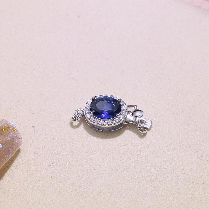 Product Introduction of DIY Handmade Accessories S925 Sterling Silver Elegant Blue Pearl Beads of Necklace Buckle Exquisite Bracelet Ending Silver Buckle 2