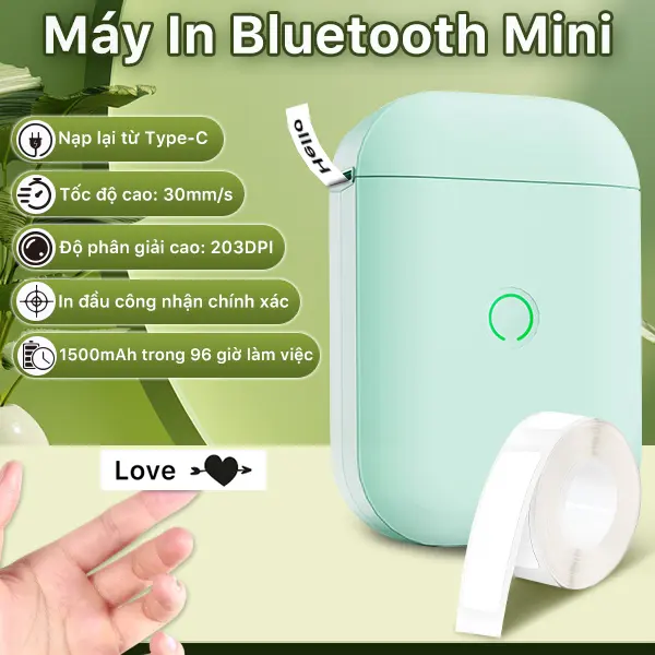 Máy in nhiệt mini cầm tay bluetooth PIKDIK AIYIN D11pro in tem, mã vạch, nhãn dán, logo, sticker