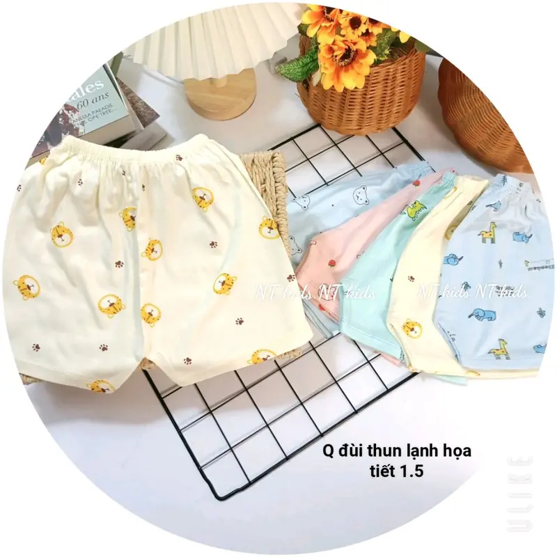 Quần đùi thun lạnh Cute cho bé trai bé gái 3