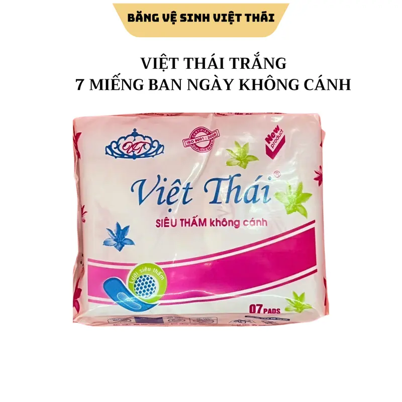 COMBO 10 gói băng vệ sinh không cánh VIỆT THÁI Trắng 8 miếng 2