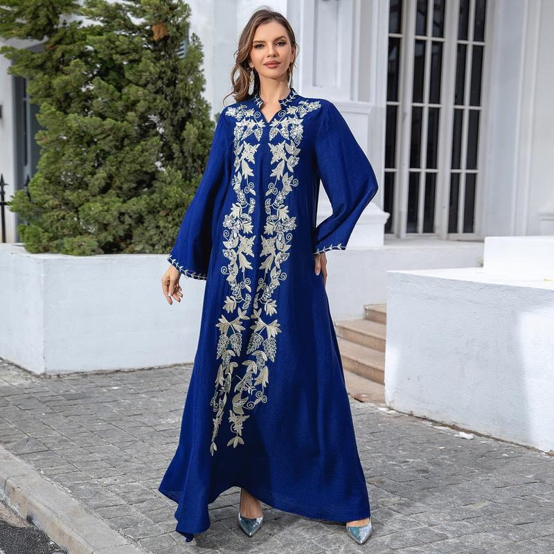 Váy Thêu Abaya Phụ Nữ Hồi Giáo Djellaba, Giảm Giá, Váy Dạ Hội, Thời Trang Phụ Nữ Dubai, Bán Buôn Có Sẵn 3
