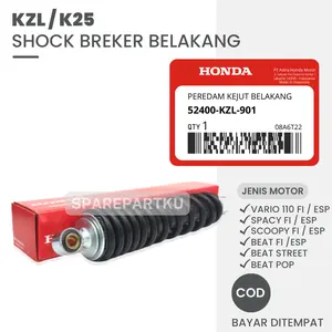 KZL / K25 SOKBREKER BELAKANG HONDA VARIO 110 FI BEAT FI SPACY FI SCOOPY FI BEAT STREET POP ESP / PEREDAM KEJUT SHOCKBREAKER BEAT ESP / SHOK BELAKANG BEAT FI / SOK BELAKANG BIT / SHOCKBEREKER TABUNG / PAKET SHOCKBREAKER DEPAN BELAKANG