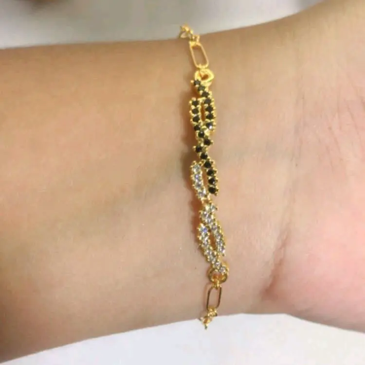 GELANG PPC GELOMBANG HITAM PUTIH GOLD *2,2GR*