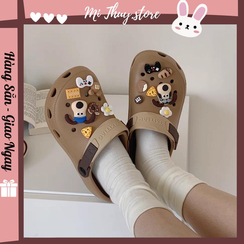 (Đọc mô tả) Dép sục đế thấp XXT mẫu cún đội mũ dễ thương SỤC CÚN ĐỘI MŨ THẤP