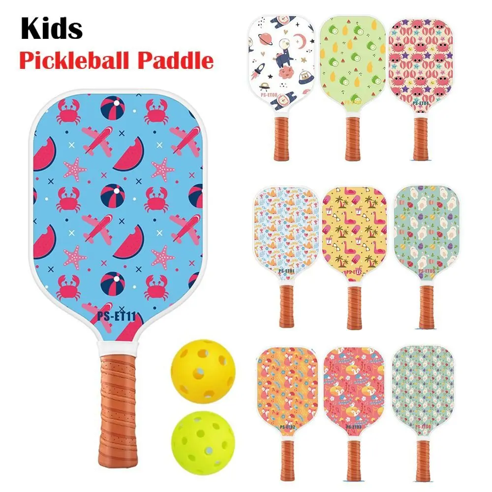 New Lightweight Pickleball Paddle Honeycomb Core Fiber Glass Kid Racquet Set Professional Colorful Sports Accessories Gifts for Children