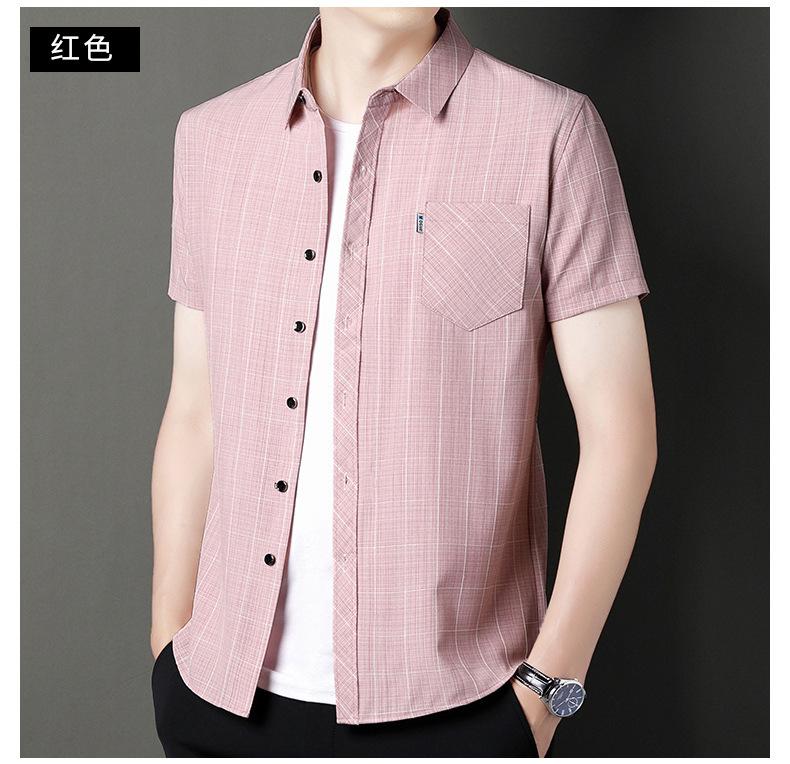 Product Introduction of Short sleeve shirt for men, summer wear, lightweight, casual, loose, with pockets, suitable for middle-aged and young men 13