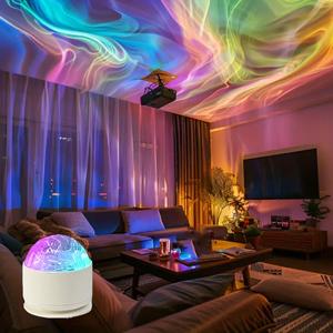 リモートコントロール付きのLEDプロジェクター、赤外線センサー付きの1カウントUSB駆動のカラーチェンジングラウンドスポットライト、寝室、結婚式、旅行用の装飾ライト