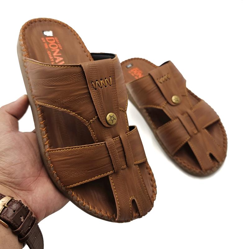 Dép Nam Quai Ngang Da Cao Cấp Kiểu Quai Rọ Độc Đáo, May Full Quai Và Đế Bao Chắc Chắn D.RS+RM