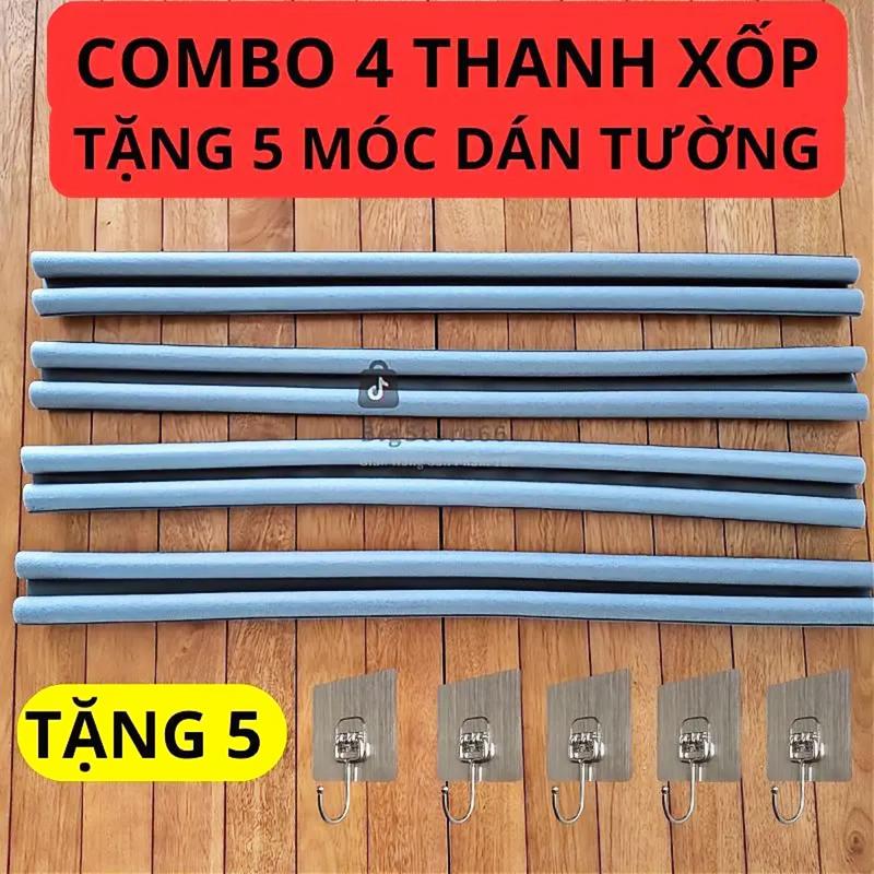    COMBO 4 THANH + 5 MÓC DÁN TƯỜNG    Thanh chặn cửa chắn cửa đa năng,miếng chắn khe cửa ngăn côn trùng bụi bẩn xốp chặn cửa gió điều hòa ron xốp nẹp xốp 