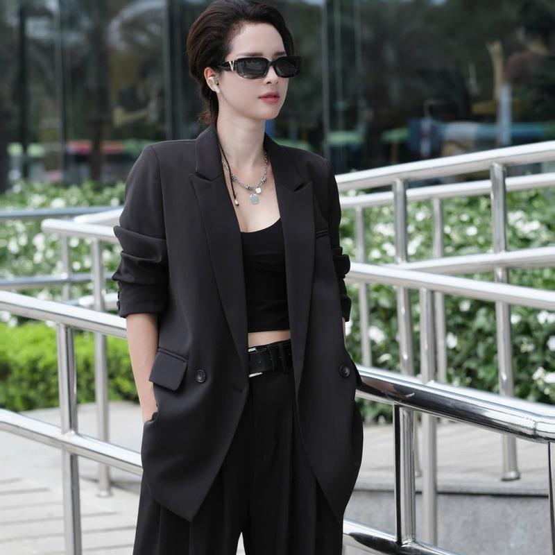 Áo blazer dáng xuông có độn vai 4 màu Hạnh Nguyễn MiKiXi
