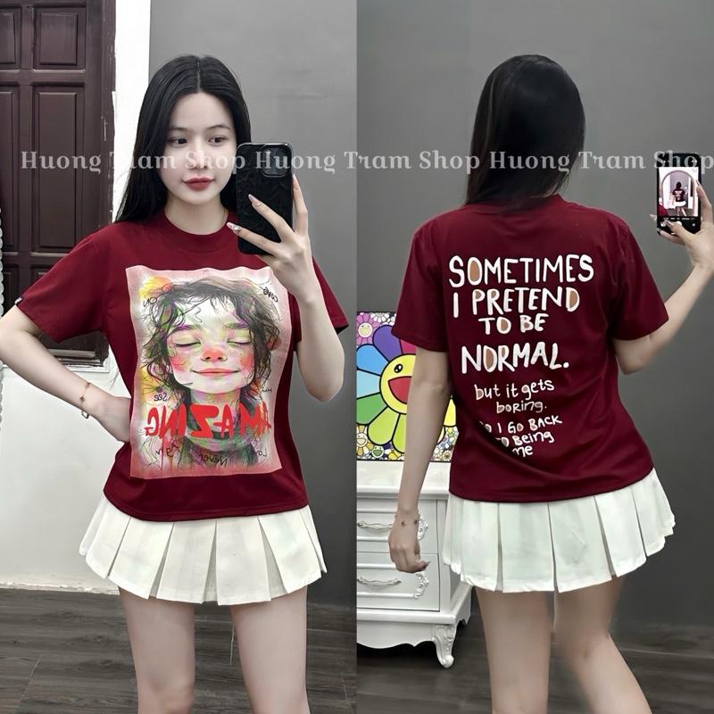 Áo Thun Babytee(35-55kg) cotton 4 chiều - Cô Gái SomeTime in 2 mặt , Form dáng ngắn , Chất cotton 4 chiều mềm mát , bo viền cổ , Hương Trầm Shop 0