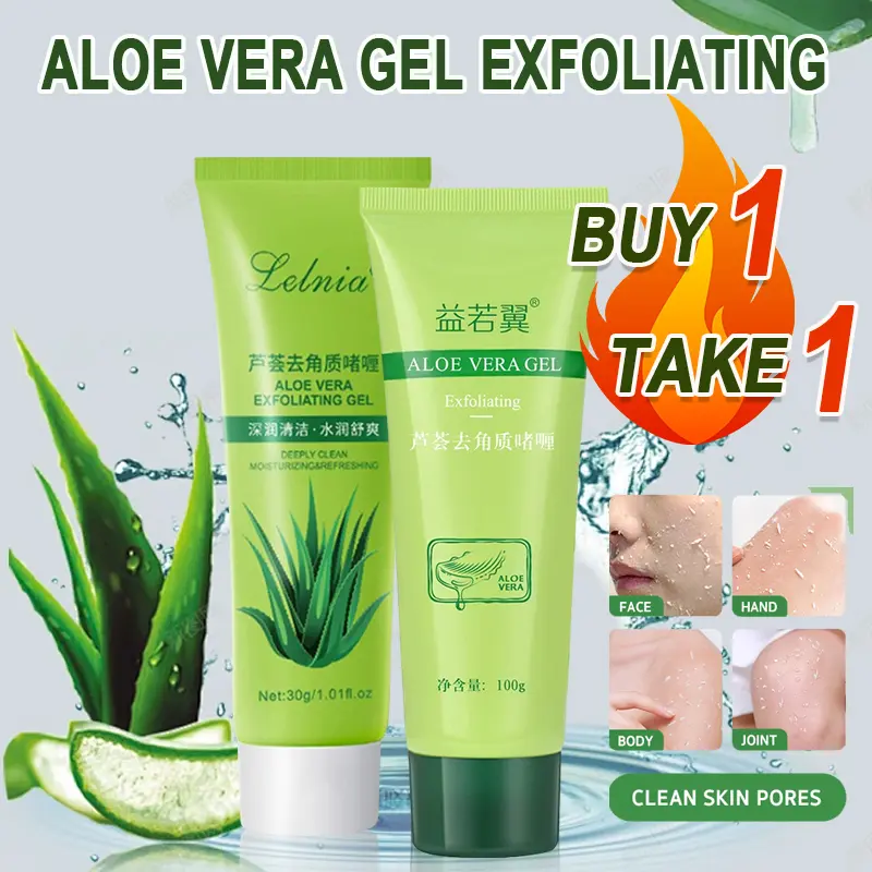 Bộ 2 Chiếc Gel Tẩy Tế Bào Chết Nha Đam Lelnia 30G + 100G Dưỡng Ẩm Làm Sáng Da Mặt Tẩy Tế Bào Chết Toàn Thân
