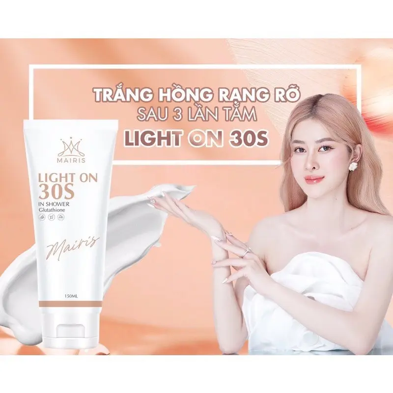 Tắm trắng 30s light on Trần Ngọc Phương Mai, tắm trắng giúp da mịn màng, trắng hồng, Cấp nước, Dưỡng Ẩm Da, Làm Đẹp Da 3