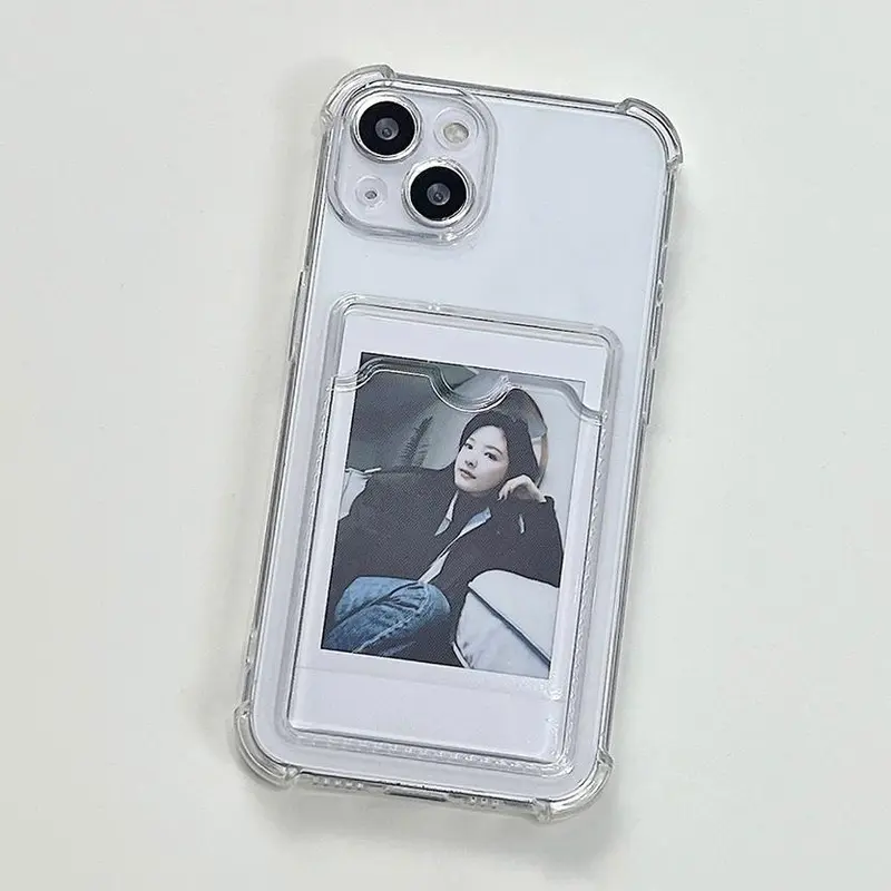 Slot Card Holder Phone Case Casing For Samsung A15 A06 A05 A54 S24 Ultra A16 S24 FE A05S A35 S23 A55 A13 A12 A32 A50 A50S A30S A71 A23 A34 A04E A24 A25 A73 A53 S21 S23 FE M13 Softcase TPU Full Camera Cover Protection Shockproof Kesing Slot Photo Card Case 3