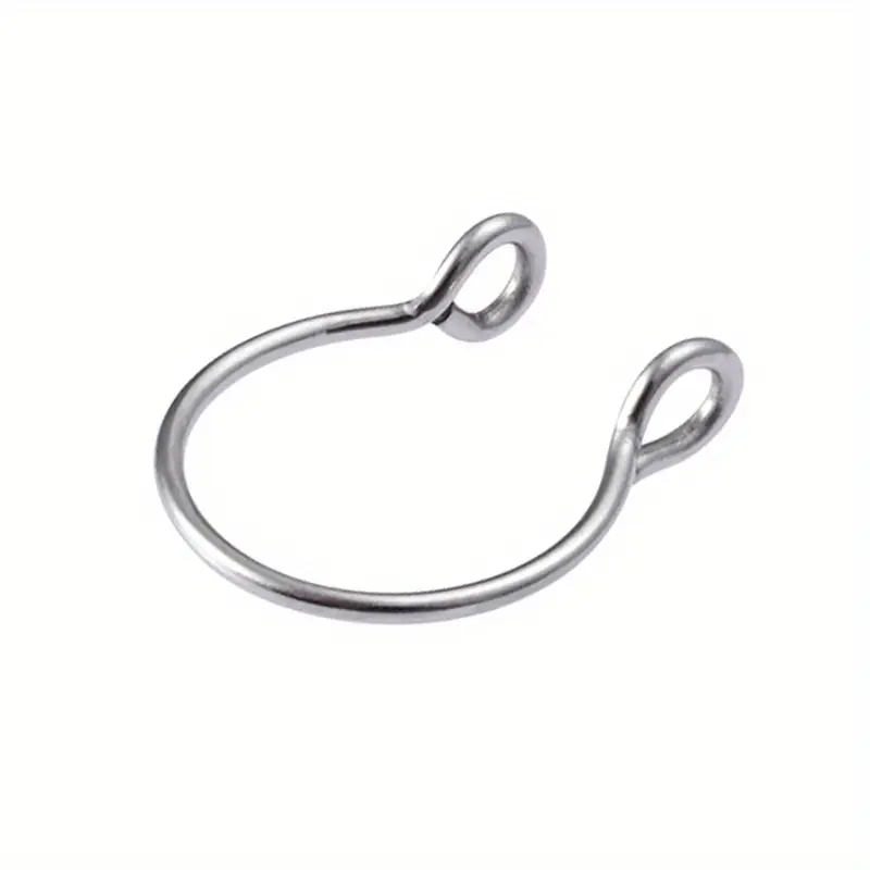 1pc U Shaped Fake Nose Septum Ring No Piercing Lip Rings Clip Hoop Earring Stainless Steel Horseshoe Circular Body Jewelry 6