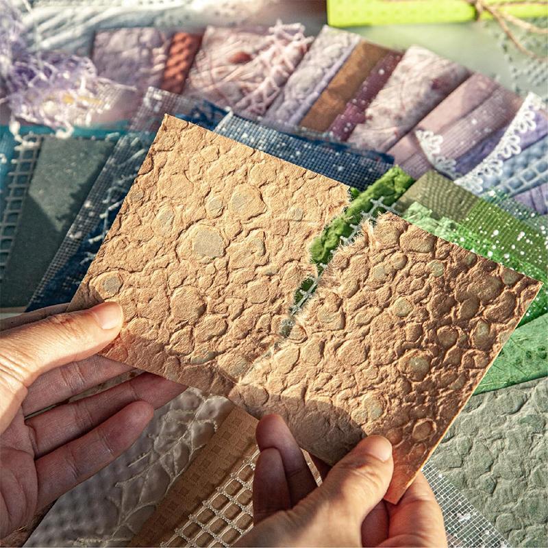 Scrapbooking Paper & Mesh Fabric Assorted Set, 96 Sheets Mixed Special Paper for Scrapbooking Planner Bullet Junk Journal Supplies, Bullet Journal Ideas, Stocking Fillers Gift 5
