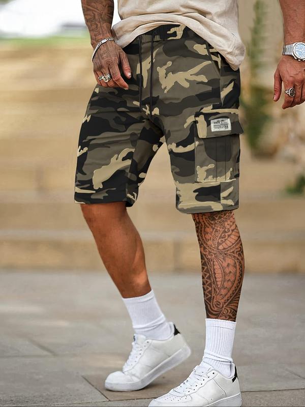 Men's Camo Print Multi-pocket Cargo Shorts, Regular Fit Casual Fashion Comfy Shorts for Summer, Men's Bottoms for Outdoor Wear 3