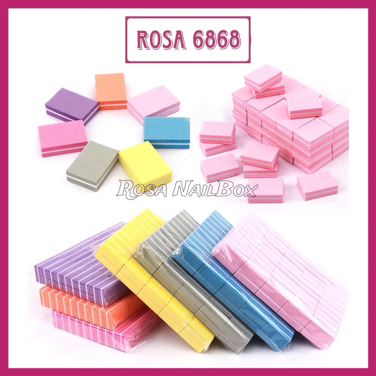 Phao mịn chà móng dũa móng (Ngắn) Phụ kiện làm nail - Rosa 6868