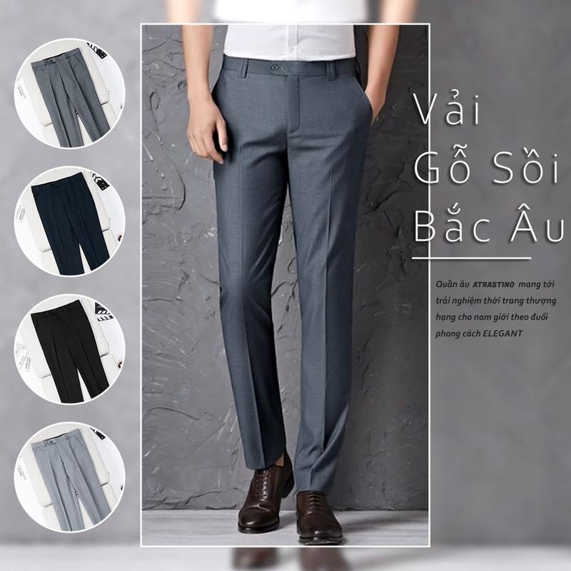 Quần Tây Nam Cao Cấp Atrastino VNXK vải Cháy Lạnh Không Nhăn, Không Xù, Co Dãn Nhẹ, Phong Cách Thanh Lịch QA005
