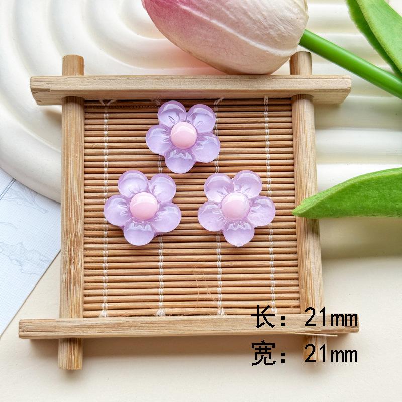 Phụ Kiện Tự Làm Bằng Resin Dòng Hoa Năm Cánh, Thiết Kế Mờ, Thích Hợp Cho Vỏ Điện Thoại, Crocs, Miếng Dán, Kẹp Tóc Và Vật Liệu Phụ Kiện Tóc Diy 6