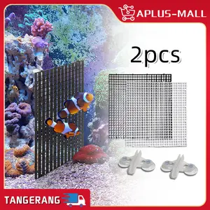 2PCS 30 * 30cm Sekat Aquarium Plastik Grid Warna Putih, Hitam Sekat Aquarium Cover Ikan/ Kura Untuk Menangkal Ikan Melompat