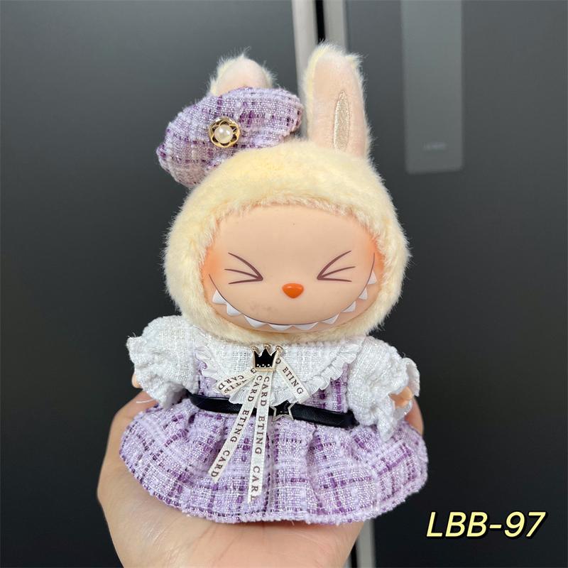 Product Introduction of Labubu Doll Clothes Vinyl Labubu 17cm Plush Toy Cute Dress-Up Casual Outfit Skirt Plush Toy Clothes 14
