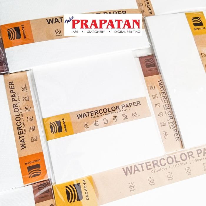 Gambar Baohong Cellulose Watercolor Paper A6/A5/A4/A3 - 230.300.350gsm - A3 350gsm dari Toko Prapatan_NEW Kota Administrasi Jakarta Timur 4 Tokopedia