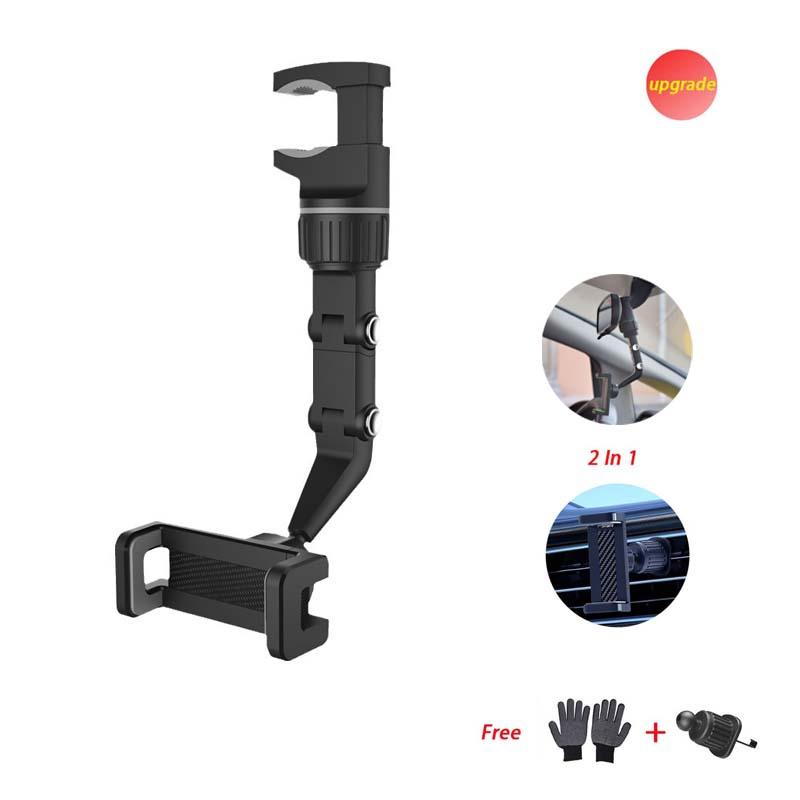 Giá đỡ điện thoại 2 trong 1 đa chức năng cho gương chiếu hậu ô tô, giá đỡ điện thoại, kẹp sau ghế, giá đỡ điện thoại trên lỗ thông hơi ô tô