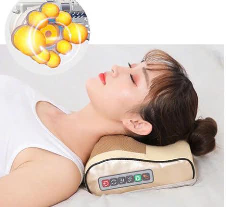 Gối Massage Cổ Vai Gáy Hồng Ngoại 20 Bi Cao Cấp Máy Massage Toàn Thân