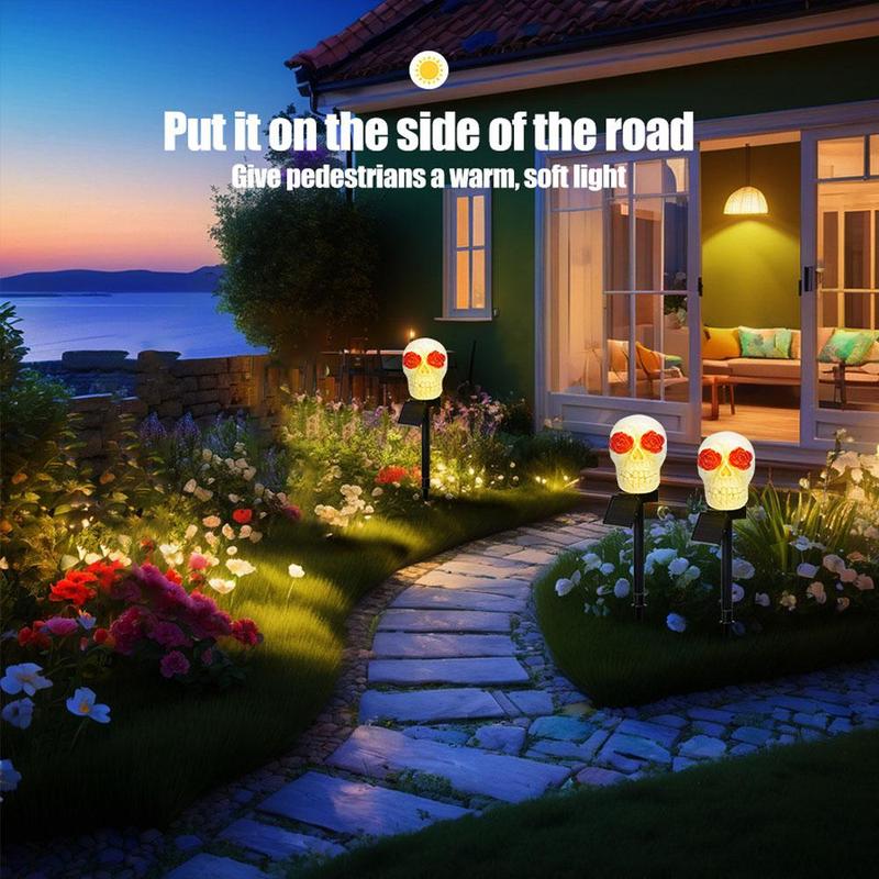 Solar Powered Skull Head Design Hanging Light, Halloween Hanging Light, Halloween Decoration Light for Garden, Yard, Lawn, Desktop, Pond, Balcony, Ornaments 8