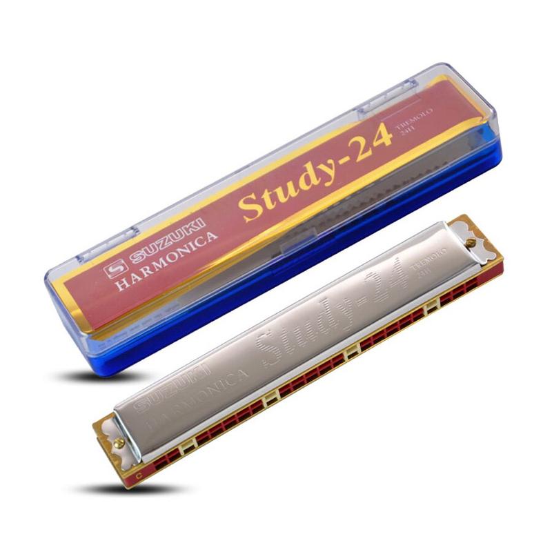  Kèn Harmonica Suzuki Tremolo Study 24 lỗ kèm hộp đựng 