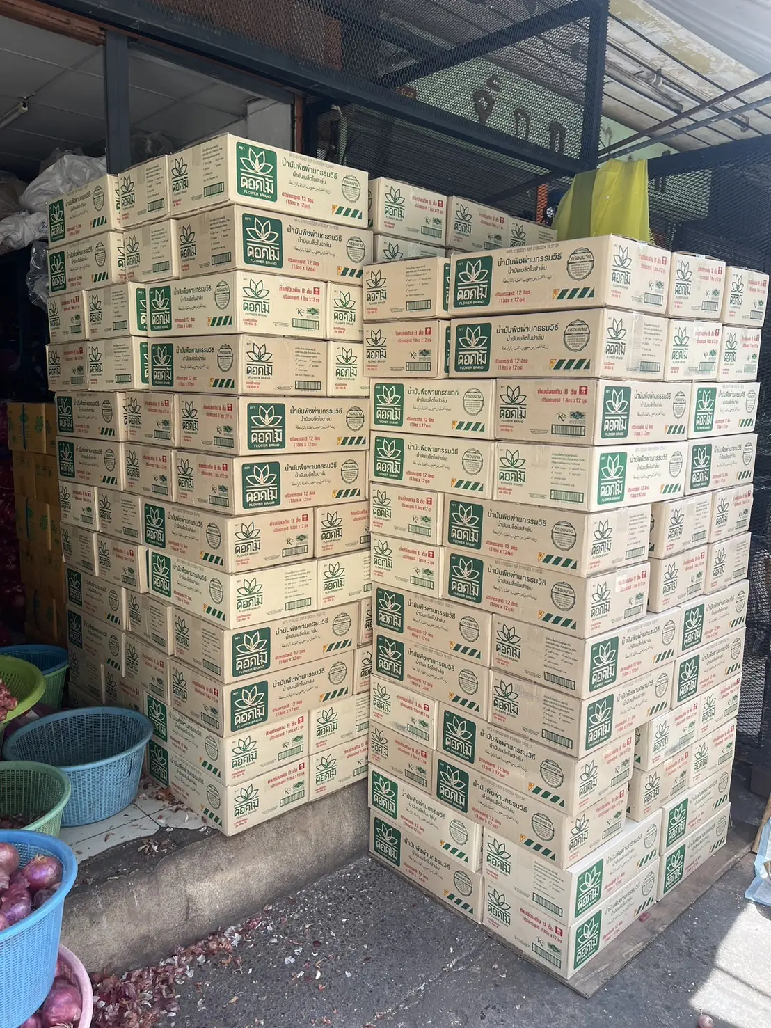 (น้ำมันยกลัง) น้ำมันเมล็ดในปาล์ม ตราดอกไม้ ยกลัง 12 ถุง