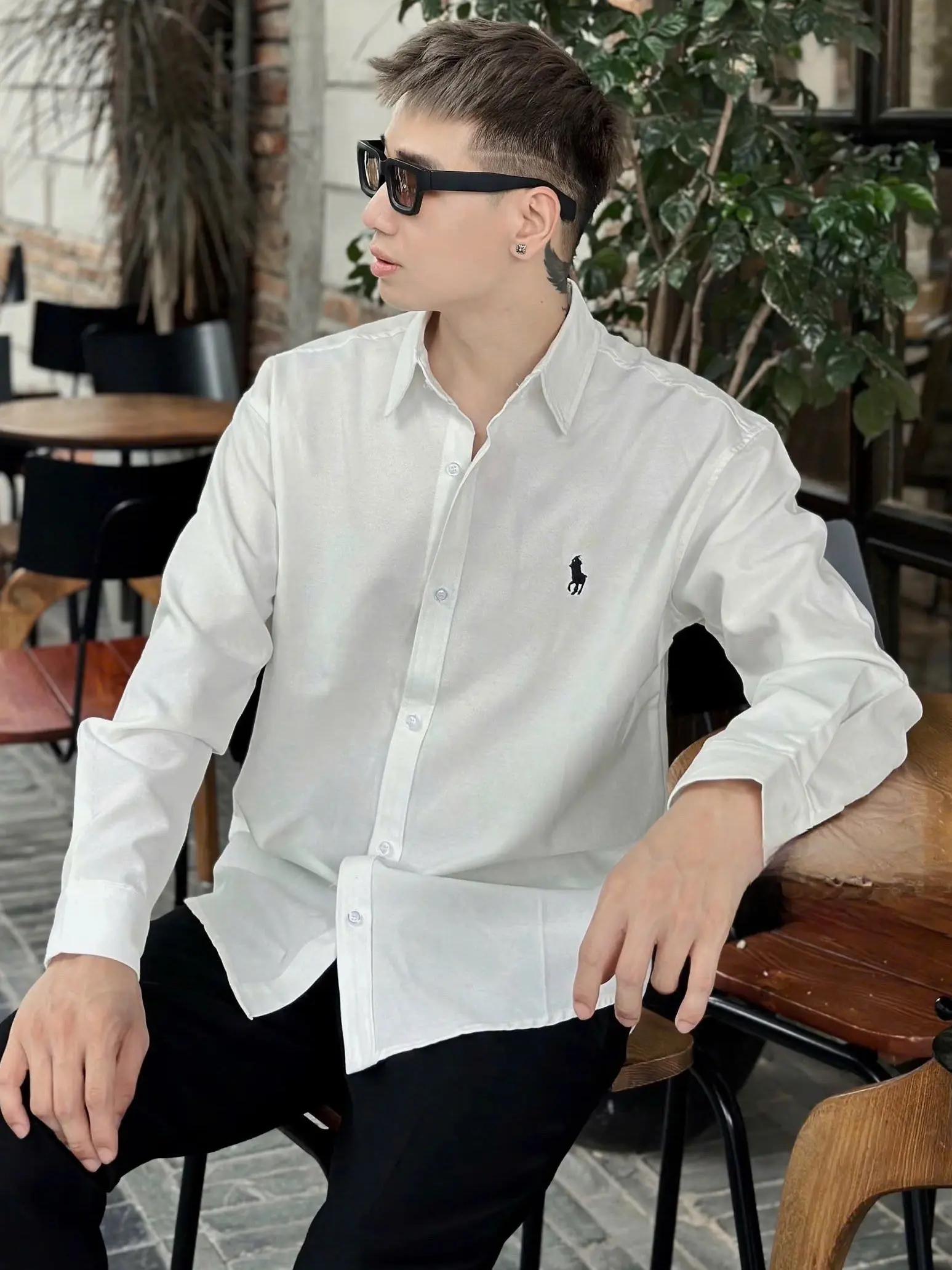 Áo sơ mi nam  tay dài chất vải lụa thoáng mát  lên form cực sang trọng trẻ trung mẫu-MỸ LINKSHOP Menswear Cổ Tròn