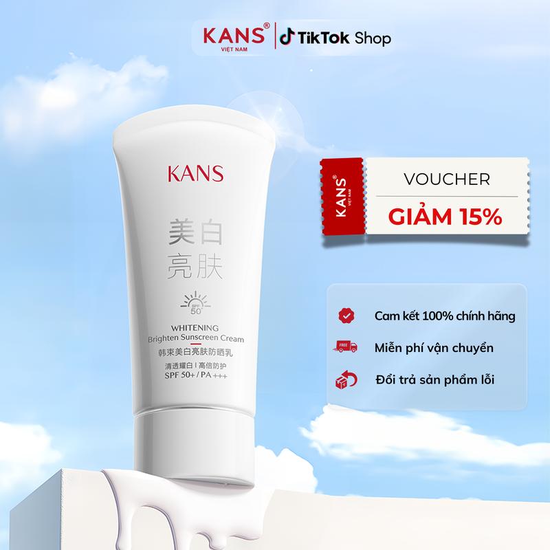 Kem chống nắng KANS - Whitening Brighten Sunscreen Cream (White) - Hỗ Trợ Bảo Vệ và Nuôi Dưỡng Làn Da - Phù Hợp Nhiều Loại Da - Skincare Nữ