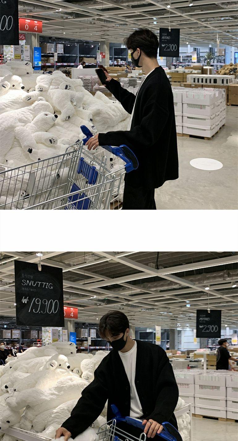 Product Introduction of Áo Len Mùa Thu Và Mùa Đông Mới Cho Nam, Áo Cardigan Phong Cách Hàn Quốc, Áo Khoác Thường Ngày, Dáng Rộng, Hợp Thời Trang, Màu Trơn 11
