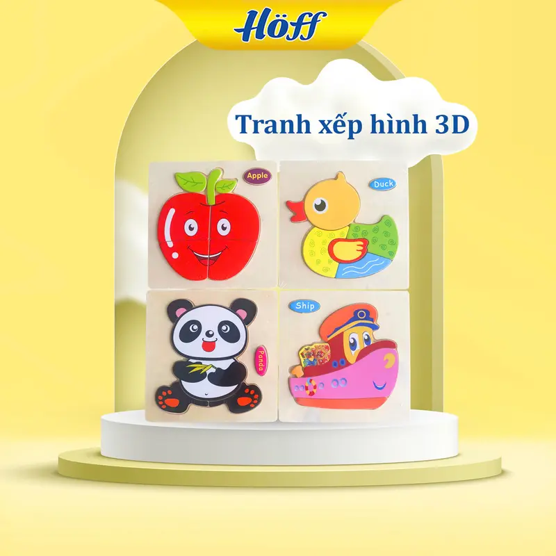 [TẶNG QT0103] Tranh xếp hình 3D động vật dễ thương cho bé vừa học vừa chơi 4