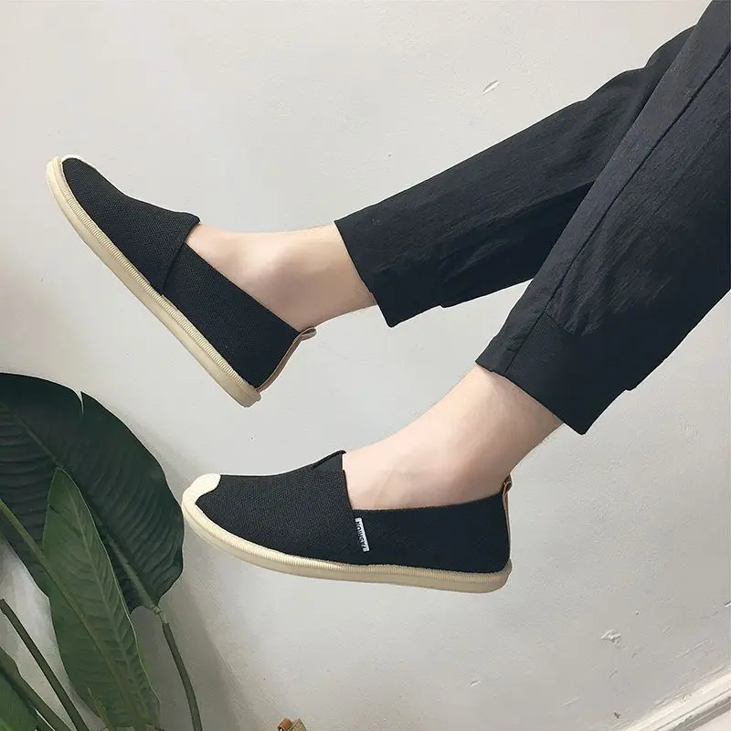 Giày Lười Nam, Phong Cách Cổ Bắc Kinh, Đế Mềm, Vải Lanh Thoáng Khí, Giày Vải Ngư Dân, Giày Hợp Xu hướng Thường Ngày Lười Biếng, Thích Hợp Cho Mùa Xuân 5