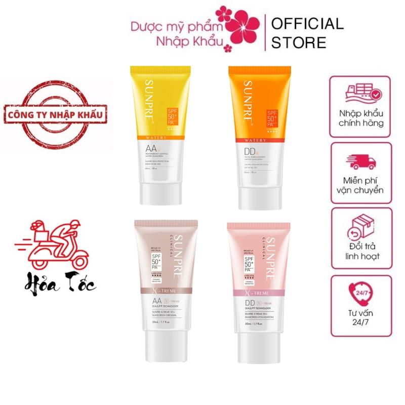 HÀNG NHẬP KHẨU - Kem Chống Nắng Mona Frema Sunpre AA DD Watery X-Treme SPF 50+ PA ++++ Dạng Nước Không Màu Có Màu Nhẹ