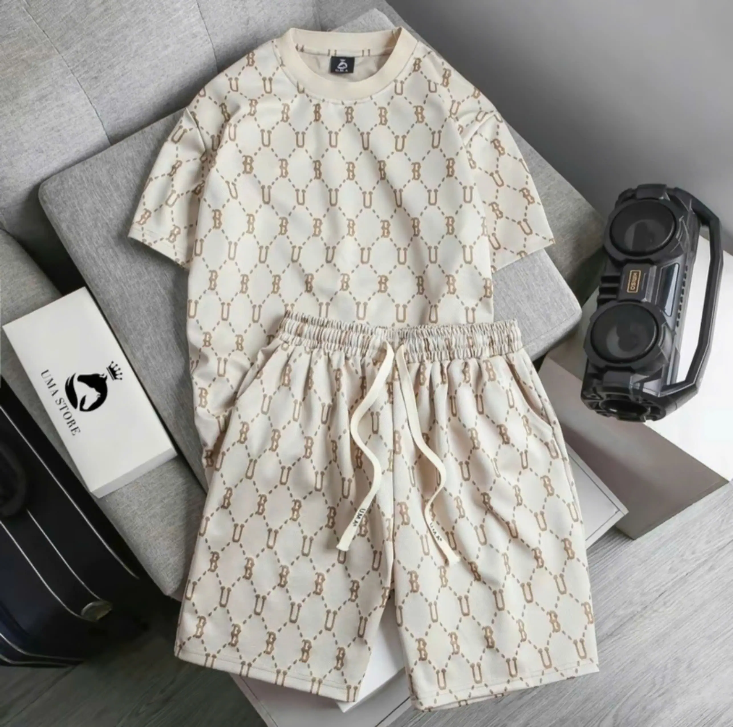 Bộ Thun Nam Cổ Tròn BU Vải Cotton Chéo Cao Cấp Thấm Hút Mồ Hôi Mùa Hè Basic Hot - Polo, Menswear Áo Quần