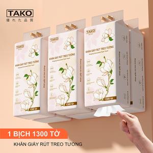 [LOẠI  BỊCH TO] TAKO KHĂN GIẤY 6 BỊCH/THÙNG 7800 TỜ. 1300 TỜ/BỊCH. GIẤY TO 4 LỚP, MÙI TỰ NHIÊN,100% BỘT GỖ TỰ NHIÊN. GIẤY TO DAI MỀM MIN.